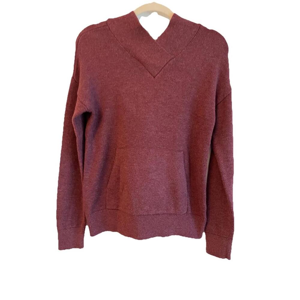 Marled Reunited Sweater With Hood - Raspberry Pink - XS EUC